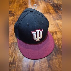 Indiana Hoosiers Hat Cap Fitted 7 1/2  NCAA College New Era Black Wool IU